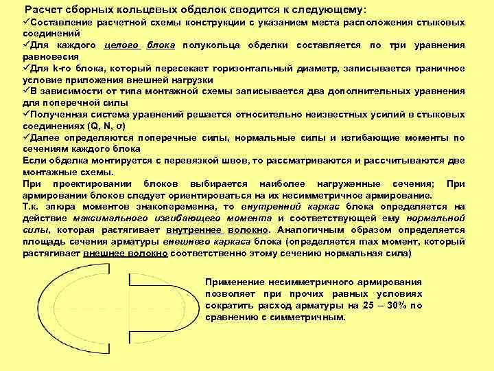 Расчет сборных кольцевых обделок сводится к следующему: Составление расчетной схемы конструкции с указанием места