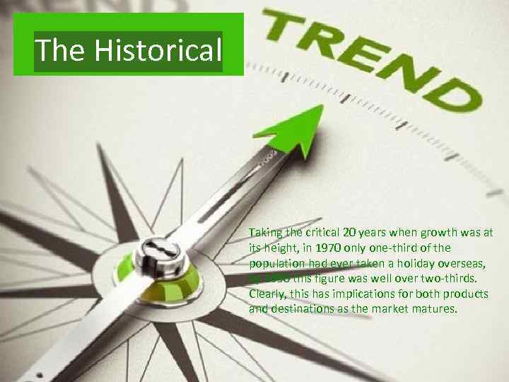The Historical Taking the critical 20 years when growth was at its height, in