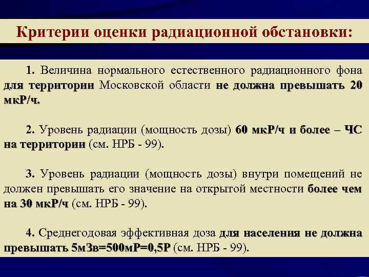 Оценка радиационной обстановки презентация