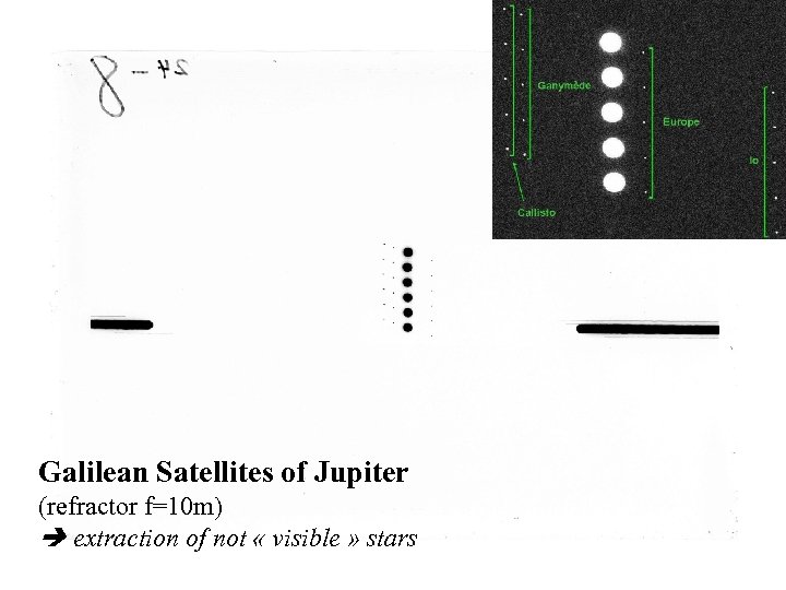 Galilean Satellites of Jupiter (refractor f=10 m) extraction of not « visible » stars