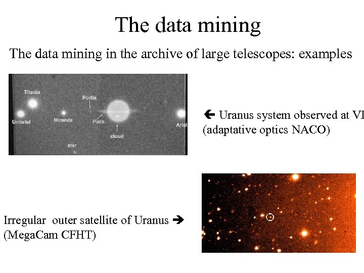 The data mining in the archive of large telescopes: examples Uranus system observed at