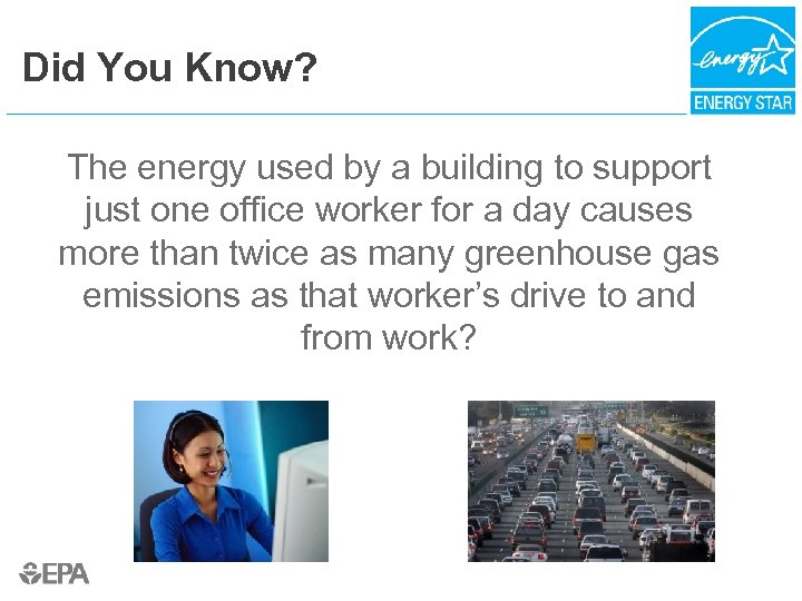 Did You Know? The energy used by a building to support just one office