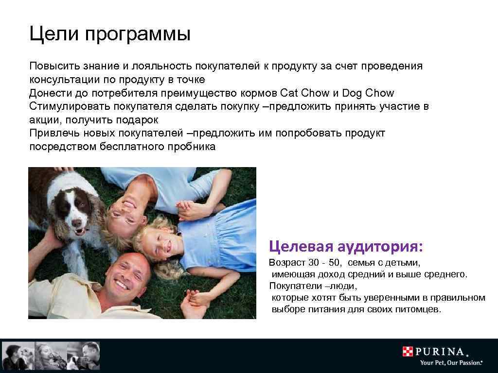 Цели программы Повысить знание и лояльность покупателей к продукту за счет проведения консультации по