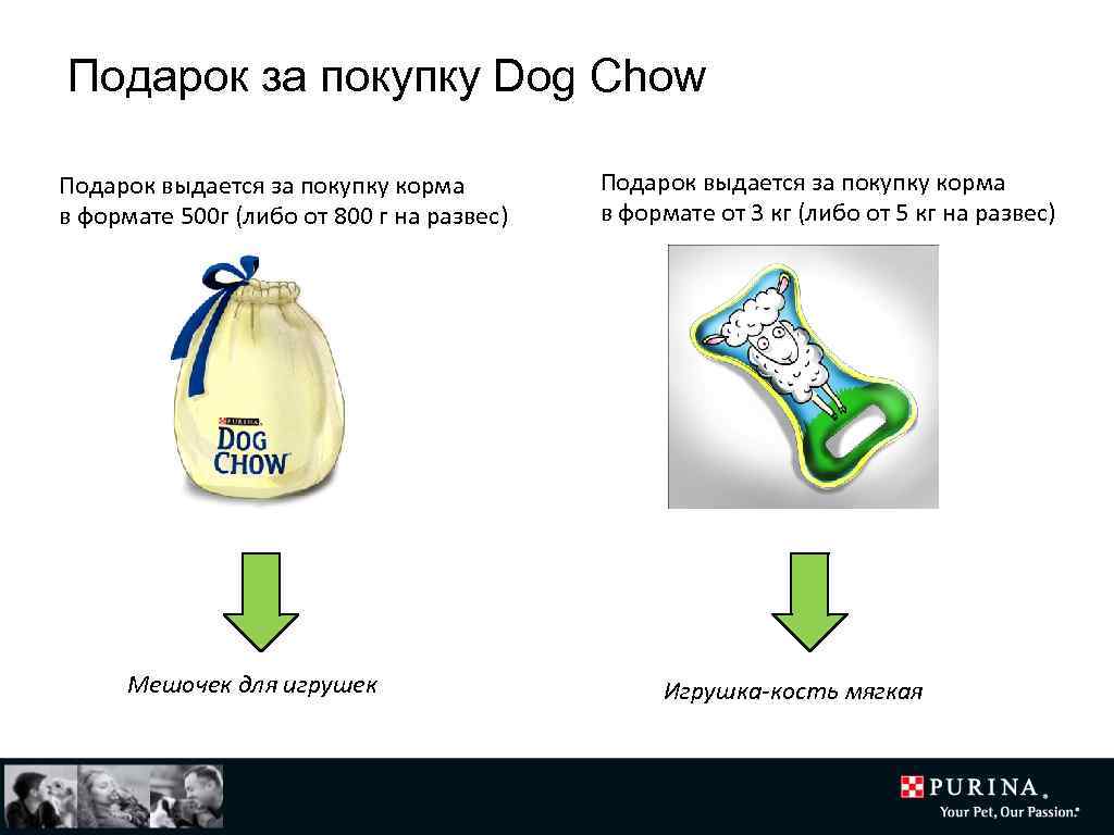 Подарок за покупку Dog Chow Подарок выдается за покупку корма в формате 500 г