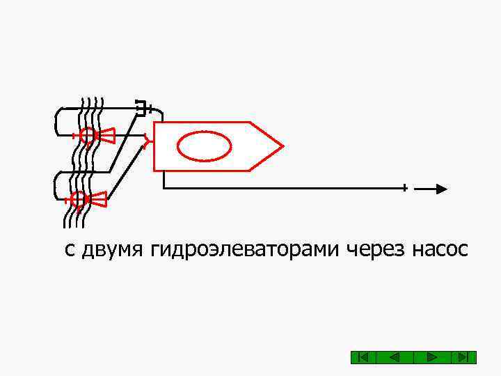 с двумя гидроэлеваторами через насос 