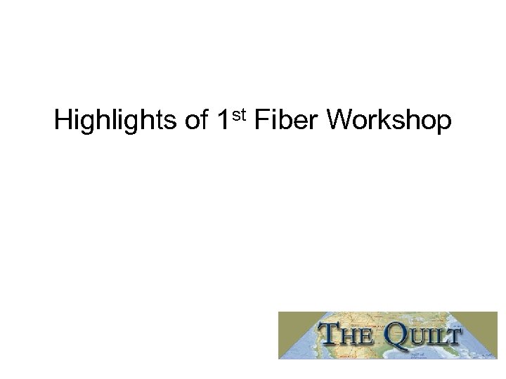 Highlights of 1 st Fiber Workshop 