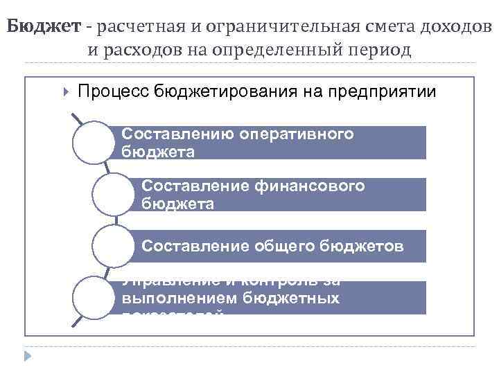 Контроль доходов. Система внутреннего контроля. Функции оперативного бюджета.