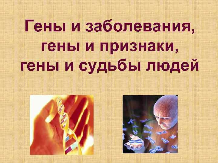 Гены и заболевания, гены и признаки, гены и судьбы людей 
