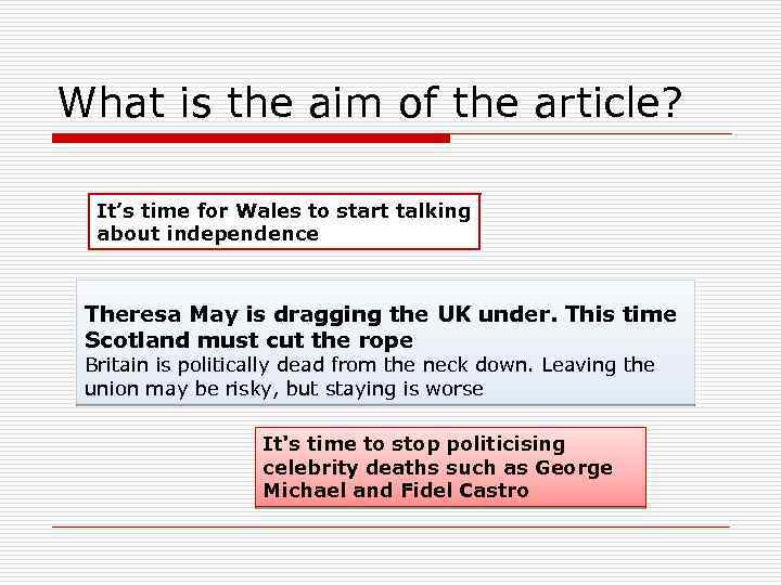 What is the aim of the article? It’s time for Wales to start talking