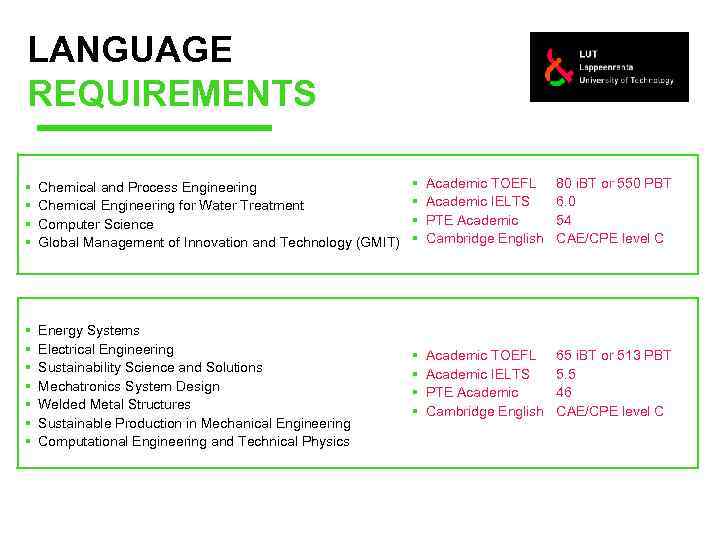LANGUAGE REQUIREMENTS § § Chemical and Process Engineering Chemical Engineering for Water Treatment Computer