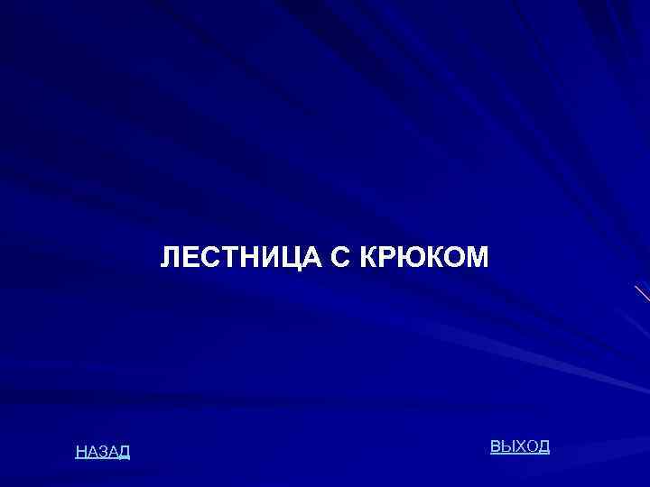 ЛЕСТНИЦА С КРЮКОМ НАЗАД ВЫХОД 