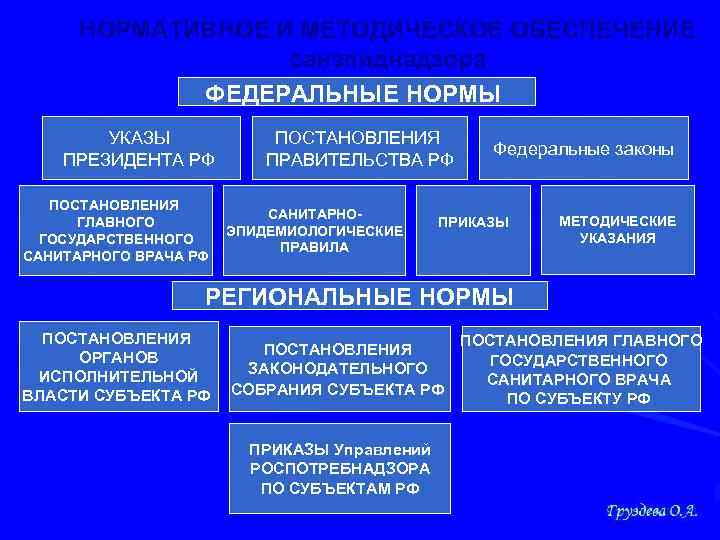 НОРМАТИВНОЕ И МЕТОДИЧЕСКОЕ ОБЕСПЕЧЕНИЕ санэпиднадзора ФЕДЕРАЛЬНЫЕ НОРМЫ ФЕДЕРАЛЬНЫЙ ЗАКОН УКАЗЫ ПРЕЗИДЕНТА РФ ПОСТАНОВЛЕНИЯ ГЛАВНОГО