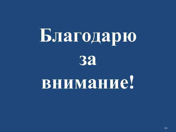 Благодарю за внимание! 86 