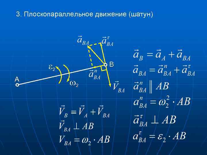 3. Плоскопараллельное движение (шатун) 2 А B 2 