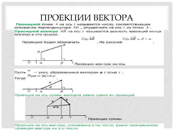 ПРОЕКЦИИ ВЕКТОРА 