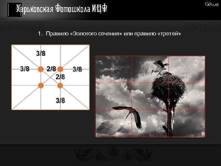 1. Правило «Золотого сечения» или правило «третей» 