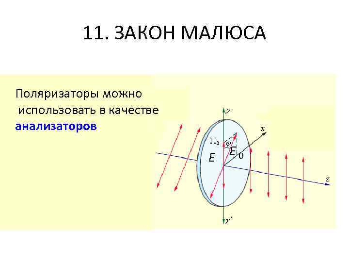 Начертите схему установки для проверки закона малюса опишите как вы провели эту проверку