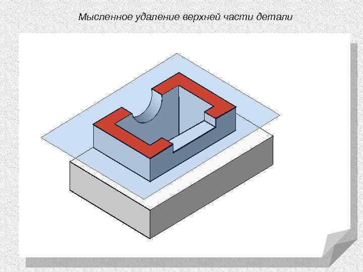 Мысленное удаление верхней части детали 