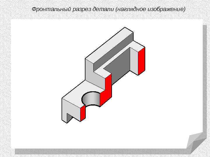 Фронтальный разрез детали (наглядное изображение) 