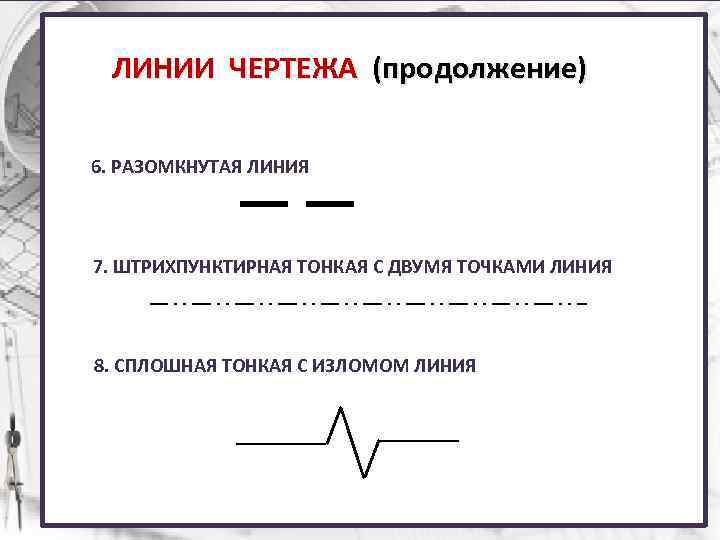 Где используется на чертеже штрихпунктирная тонкая линия