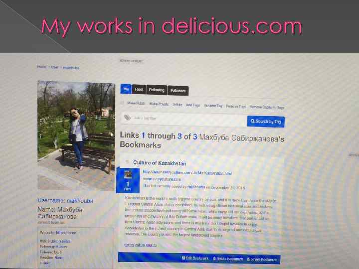 My works in delicious. com 