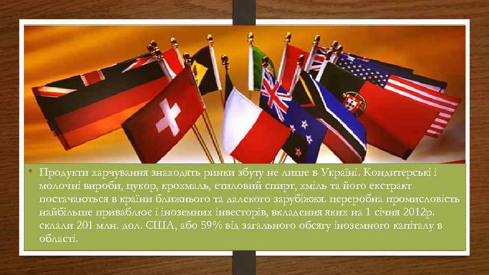  • Продукти харчування знаходять ринки збуту не лише в Україні. Кондитерські і молочні