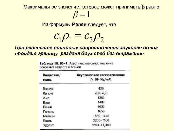 Максимальное значение, которое может принимать β равно Из формулы Рэлея следует, что При равенстве