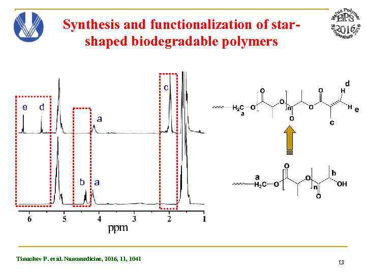 Synthesis and functionalization of starshaped biodegradable polymers c e d a b a Timashev