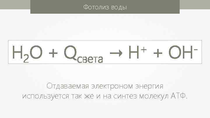 Фотолиз синтез газа