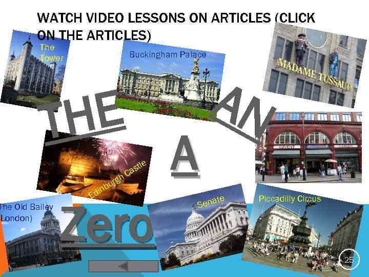 WATCH VIDEO LESSONS ON ARTICLES (CLICK ON THE ARTICLES) The Tower Buckingham Palace HE