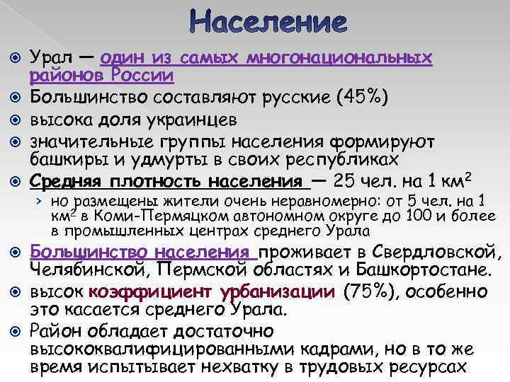  Урал — один из самых многонациональных районов России Большинство составляют русские (45%) высока