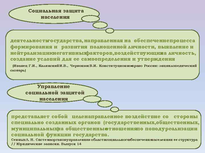 Социальная защита населения деятельность государства, направленная на обеспечение процесса формирования и развития полноценной личности,