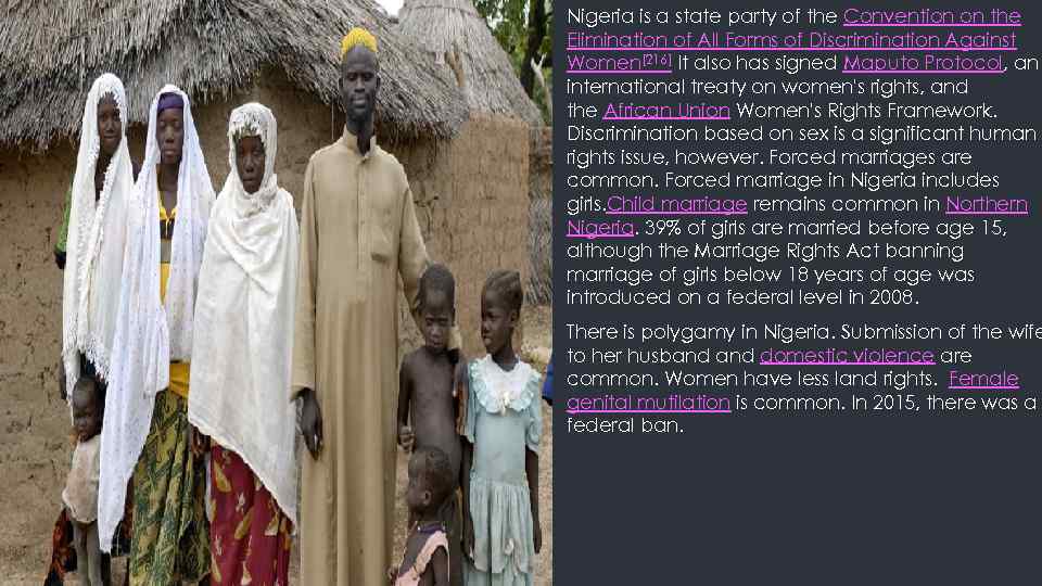  Nigeria is a state party of the Convention on the Elimination of All