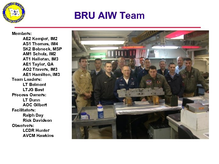 BRU AIW Team Members: AE 2 Kemper, IM 2 AS 1 Thomas, IM 4