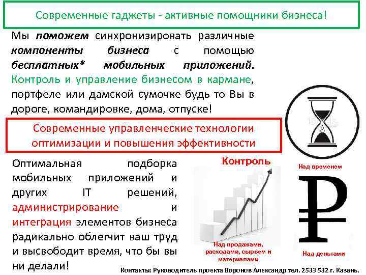 Современные гаджеты - активные помощники бизнеса! Мы поможем синхронизировать различные компоненты бизнеса с помощью