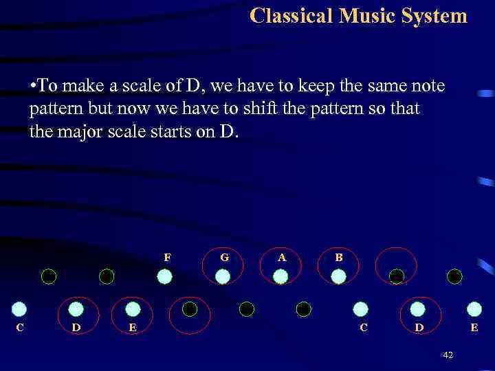 Classical Music System • To make a scale of D, we have to keep