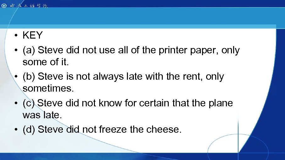  • KEY • (a) Steve did not use all of the printer paper,