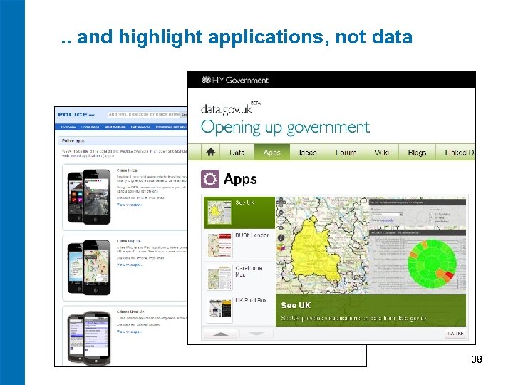 . . and highlight applications, not data 38 