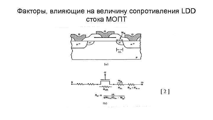 Факторы, влияющие на величину сопротивления LDD стока МОПТ [2] 