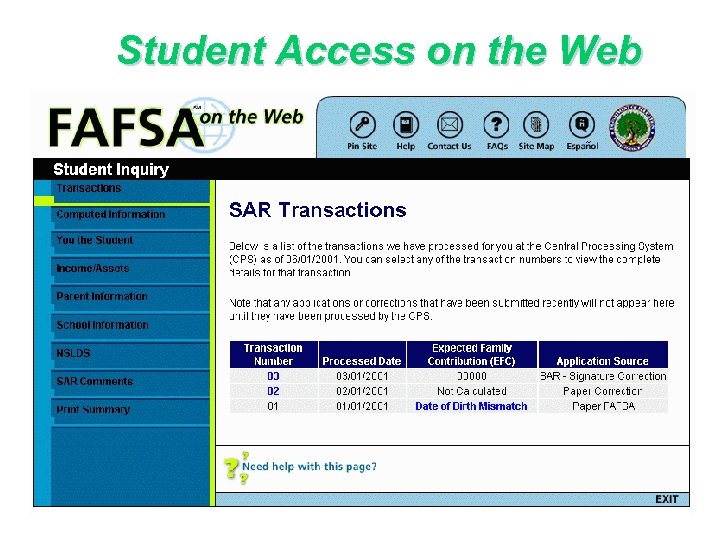 Student Access on the Web 
