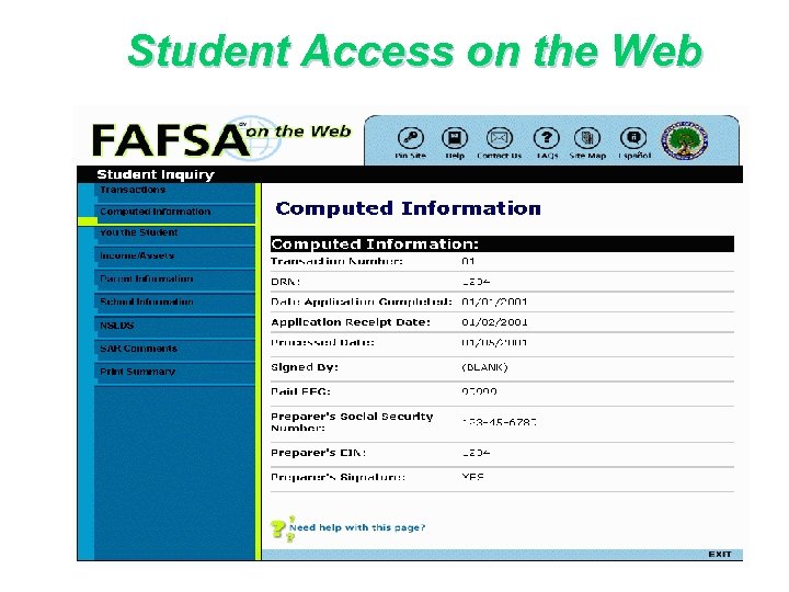 Student Access on the Web 