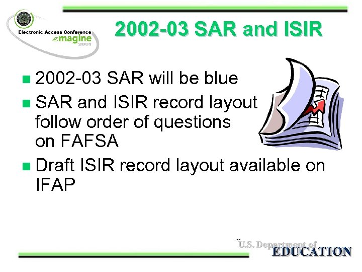 2002 -03 SAR and ISIR 2002 -03 SAR will be blue n SAR and