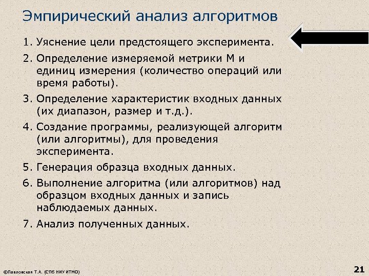 Эмпирический анализ. Алгоритм анализа. Анализ по алгоритму.