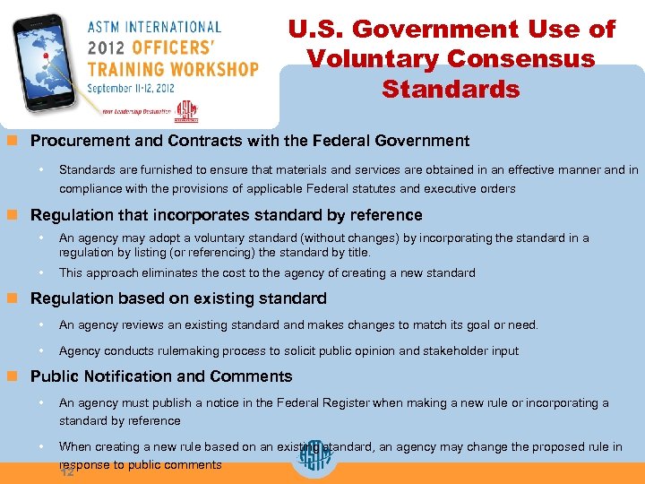 U. S. Government Use of Voluntary Consensus Standards n Procurement and Contracts with the