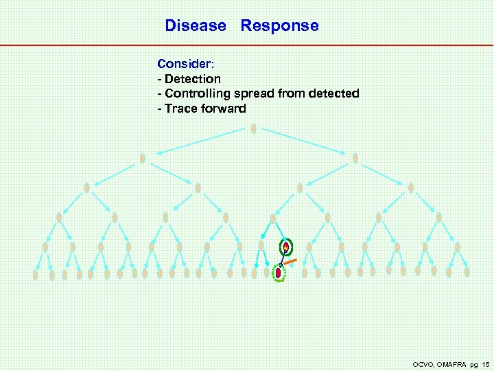 Disease Response Consider: - Detection - Controlling spread from detected - Trace forward *