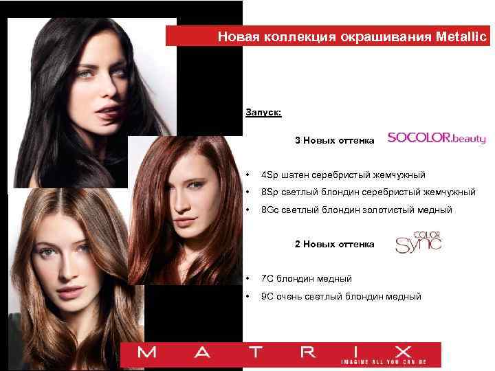 Новая коллекция окрашивания Metallic Topaz Sell-in август 2013 Запуск: 3 Новых оттенка • 4