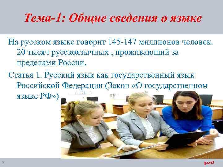 Тема-1: Общие сведения о языке На русском языке говорит 145 -147 миллионов человек. 20