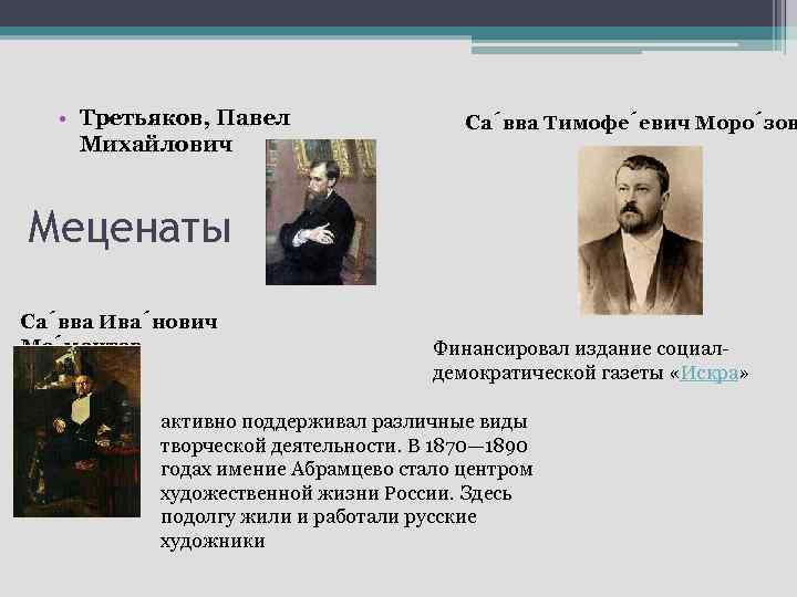 Презентация меценат третьяков