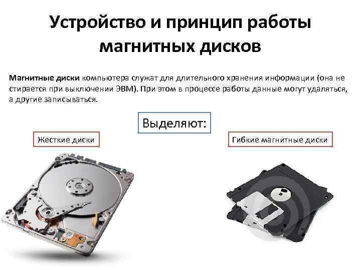 Устройство и принцип работы магнитных дисков Магнитные диски компьютера служат для длительного хранения информации