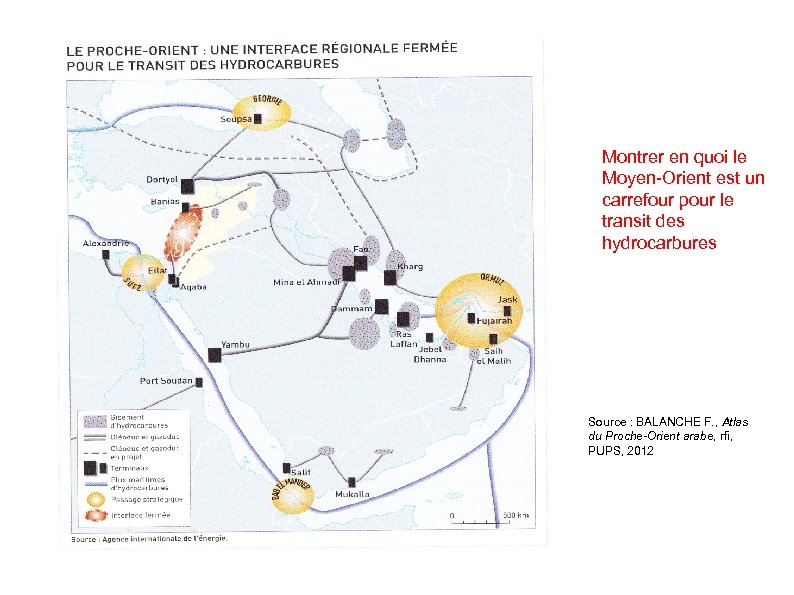 Montrer en quoi le Moyen-Orient est un carrefour pour le transit des hydrocarbures Source